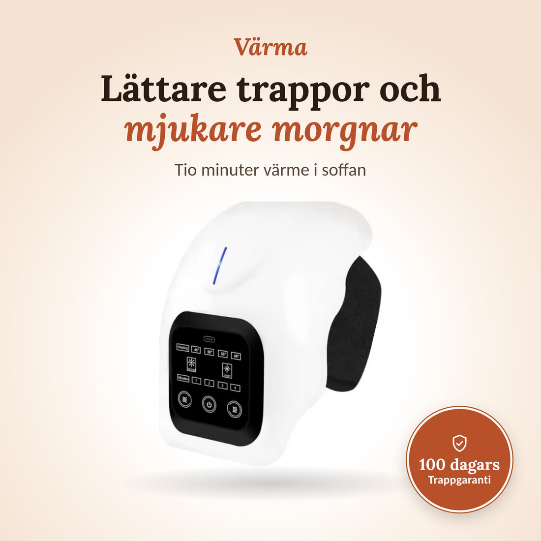 Värma knämassager – värme, vibration och rött ljus